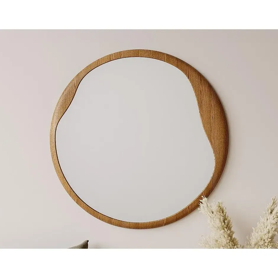 Wandspiegel FUJIAN - 60 cmx2 cmx60 cm - Natuurlijk licht Hout paneel