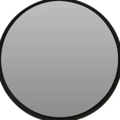 Wandspiegel - rond - houten frame - zwart - D50 cm