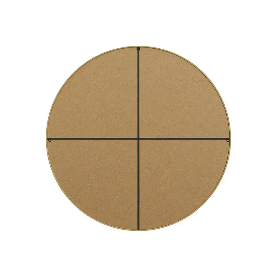 Wandspiegel RONDIA - 150 cmx4 cmx150 cm - Goudkleurig Hout paneel Metaal