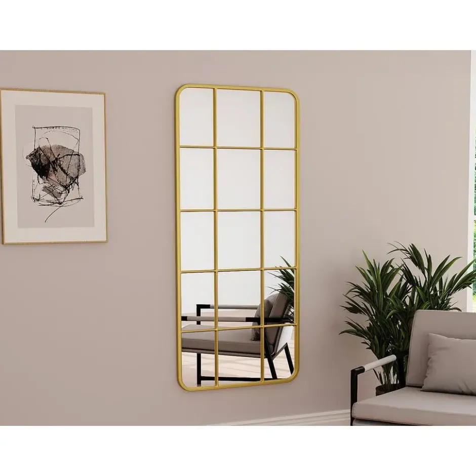 Wandspiegel SCIARA - 60 cmx3 cmx140 cm - Goudkleurig Metaal