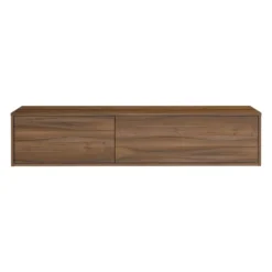 Wastafelmeubel ISAURE - 150 cmx47 cmx32 cm - Natuurlijk donker Hout paneel