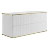 Wastafelmeubel KELIZA - 120 cmx47 cmx54 cm - Wit Hout paneel