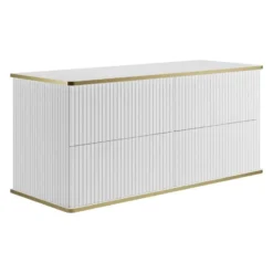 Wastafelmeubel KELIZA - 120 cmx47 cmx54 cm - Wit Hout paneel