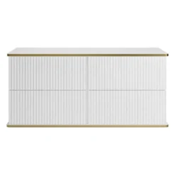 Wastafelmeubel KELIZA - 120 cmx47 cmx54 cm - Wit Hout paneel