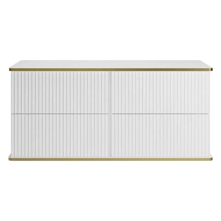 Wastafelmeubel KELIZA - 120 cmx47 cmx54 cm - Wit Hout paneel
