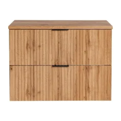 Wastafelmeubel ZEVARA - 80 cmx46 cmx57 cm - Natuurlijk licht Hout paneel