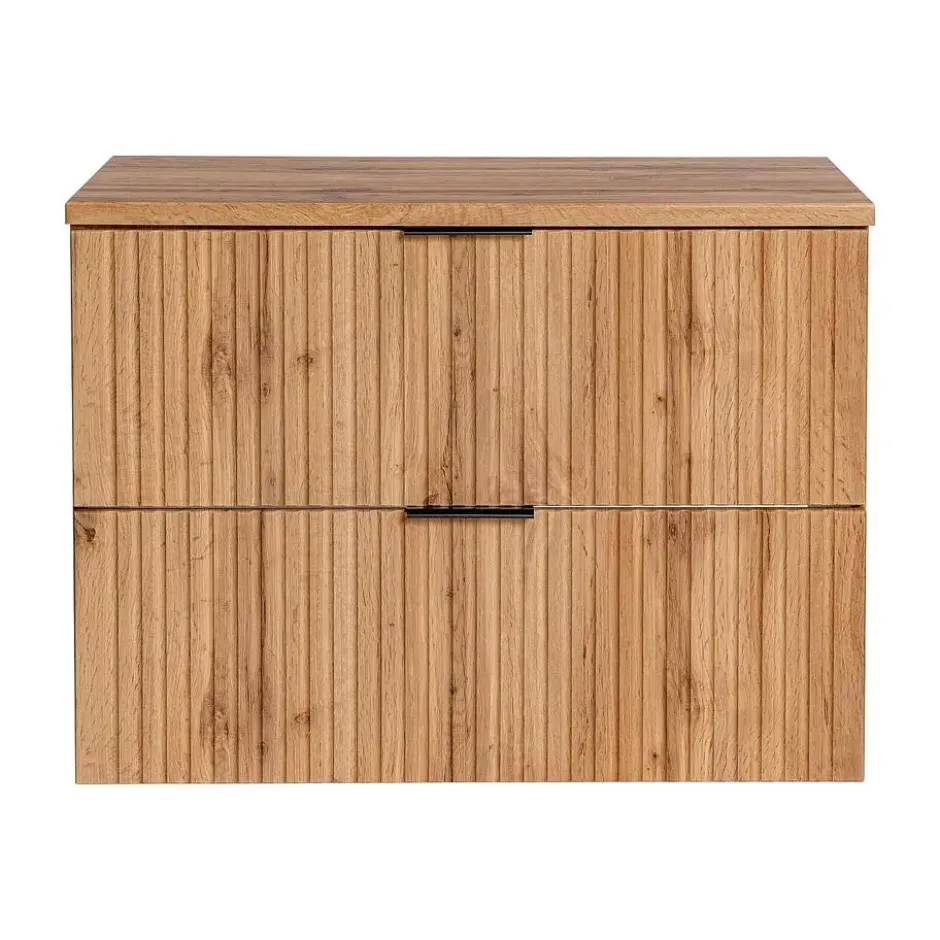 Wastafelmeubel ZEVARA - 80 cmx46 cmx57 cm - Natuurlijk licht Hout paneel