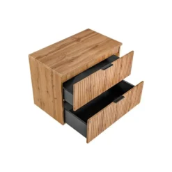 Wastafelmeubel ZEVARA - 80 cmx46 cmx57 cm - Natuurlijk licht Hout paneel
