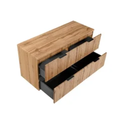Wastafelmeubel ZEVARA - 120 cmx46 cmx57 cm - Natuurlijk licht Hout paneel