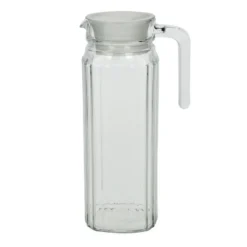 Waterkan - met deksel - 1,1L - glas - schenkkan - waterkaraf