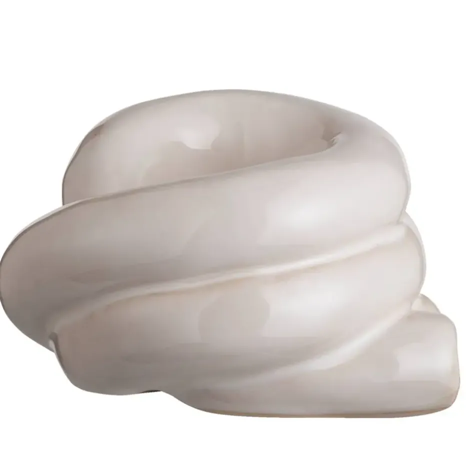 Waxinelichthouder Fleurie - off-white - 7,3x10,5x12,5 cm
