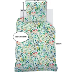 Wee Blue Bell Dekbedovertrek Fauna Flora - 140 x 200 + 63 x 63 cm - Katoen