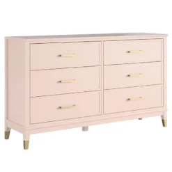Westerleigh - Commode met 6 laden in roze MDF
