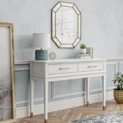 Westerleigh - Consoletafel met 2 laden in wit MDF