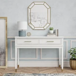Westerleigh - Consoletafel met 2 laden in wit MDF