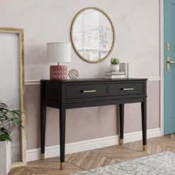 Westerleigh - Consoletafel met 2 laden in zwart MDF