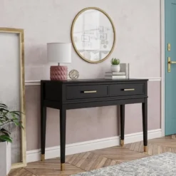Westerleigh - Consoletafel met 2 laden in zwart MDF
