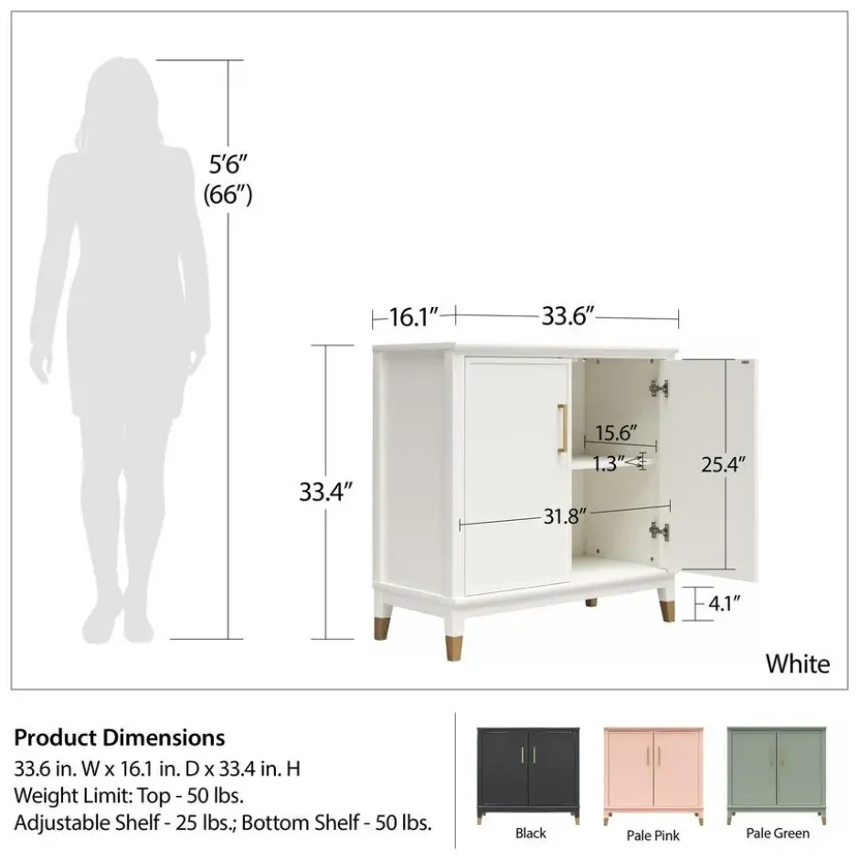 Westerleigh - Dressoir met 2 deuren in groen MDF