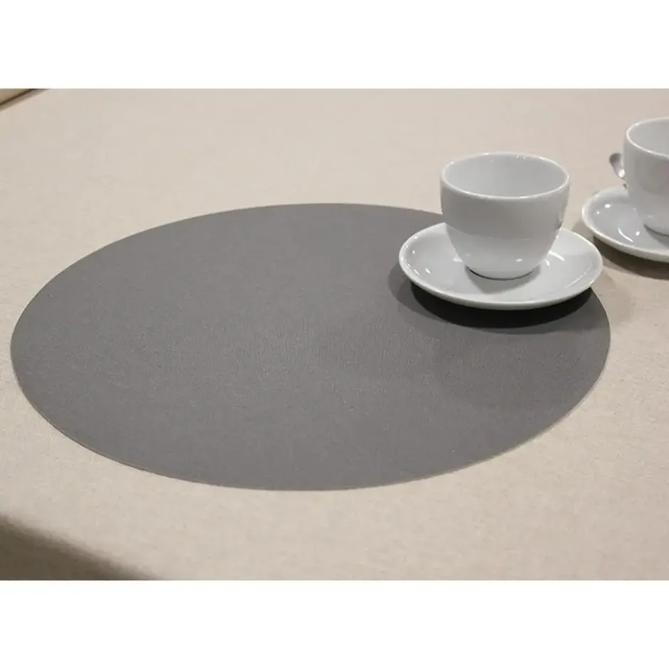Wicotex Placemats Uni - donker grijs - rond 38cm - Teflon coating