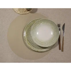 Wicotex Placemats Uni - taupe - rond 38 cm - Teflon coating