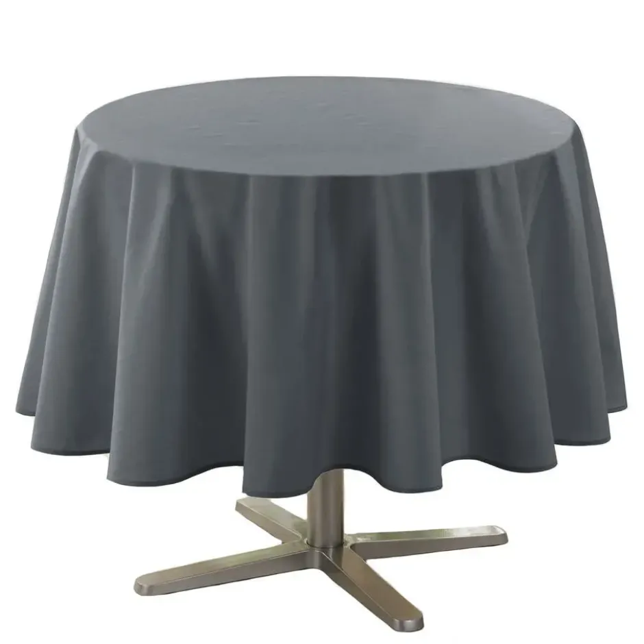 Wicotex Tafellaken - donkergrijs - rond - polyester - 180 cm