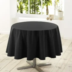 Wicotex Tafellaken - zwart - rond - polyester - 180 cm