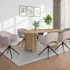Wigan eettafel 200x100 cm eikenlook – 10-persoons ruime tafel