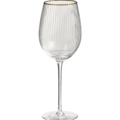 Wijnglazen Camille - transparant/goudkleur - 570 ml - 2 stuks