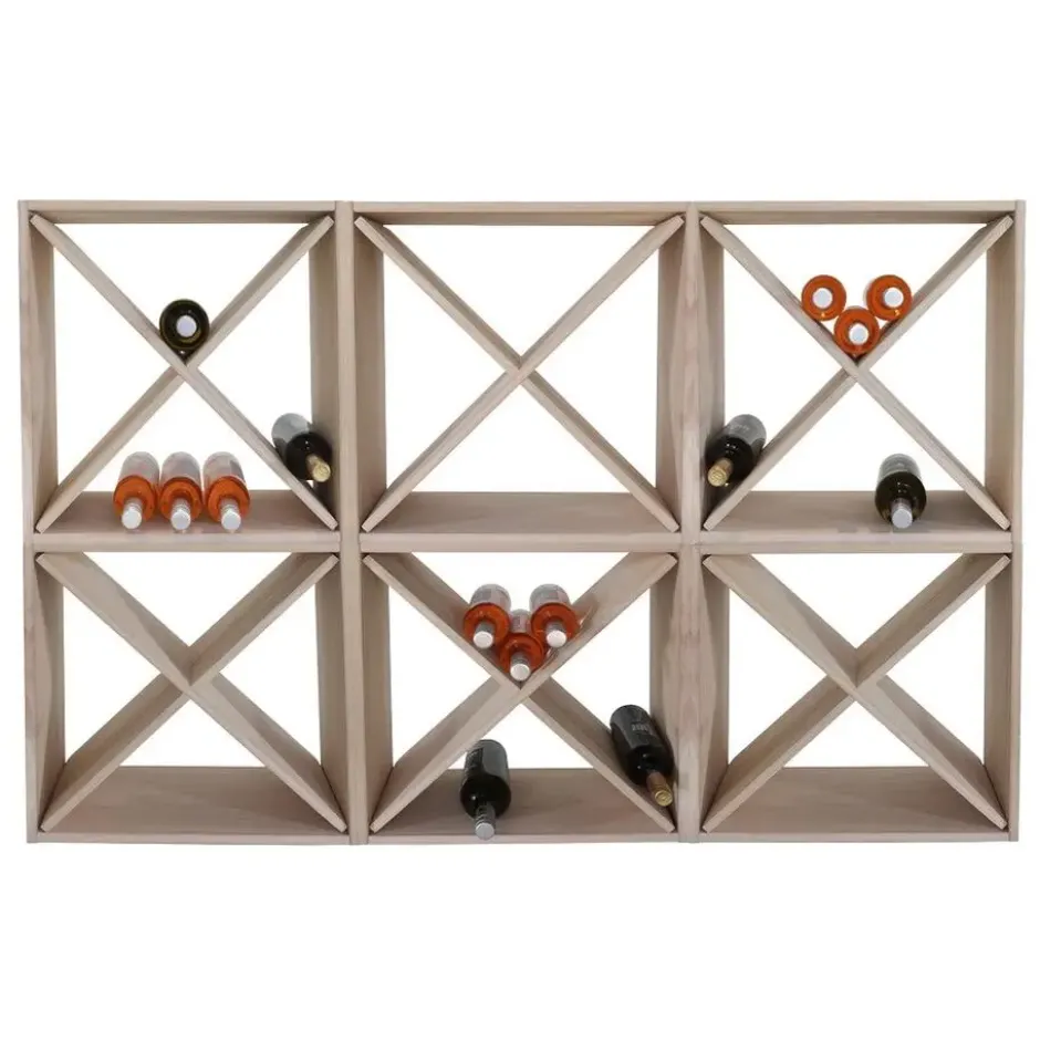 Wijnrek met kruis - 50 x 50 cm - Hout