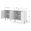 WOODY dressoir 4D 180 cm mat zwart