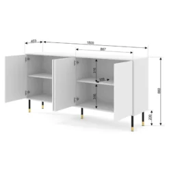 WOODY dressoir 4D 180 cm mat zwart