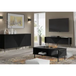 WOODY dressoir 4D 180 cm mat zwart