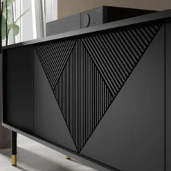 WOODY dressoir 4D 180 cm mat zwart