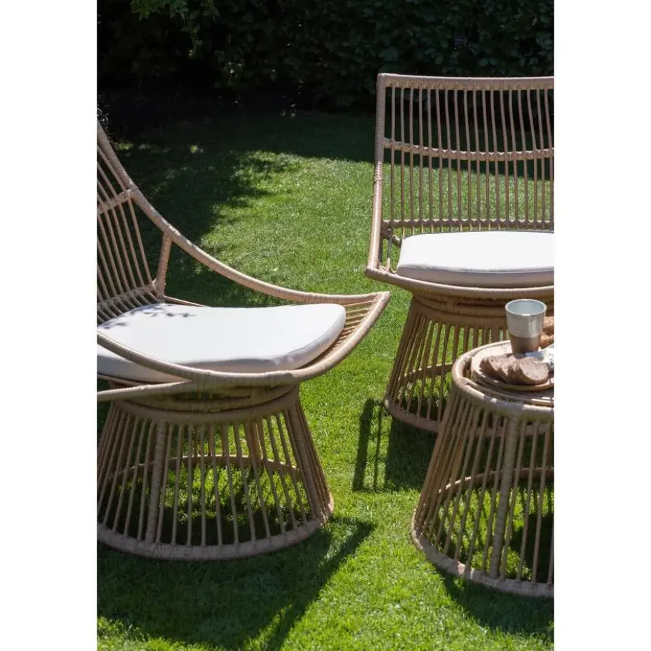 WOOOD Alatna Tuinstoelen - Wicker - Naturel - Set van 2
