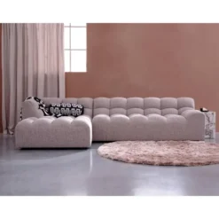 WOOOD Allure Chaise Longue Bank - Stof - Bruin Melange-79x324x165