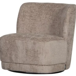 WOOOD Atty Draaifauteuil - Polyester - Zand - 75x74x65
