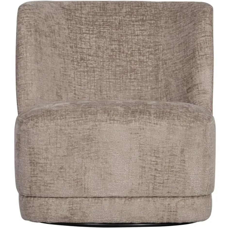 WOOOD Atty Draaifauteuil - Polyester - Zand - 75x74x65
