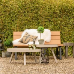 WOOOD Banco Tuinbank - Hout/Metaal - Naturel - 78x132x82
