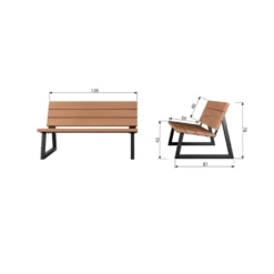 WOOOD Banco Tuinbank - Hout/Metaal - Naturel - 78x132x82
