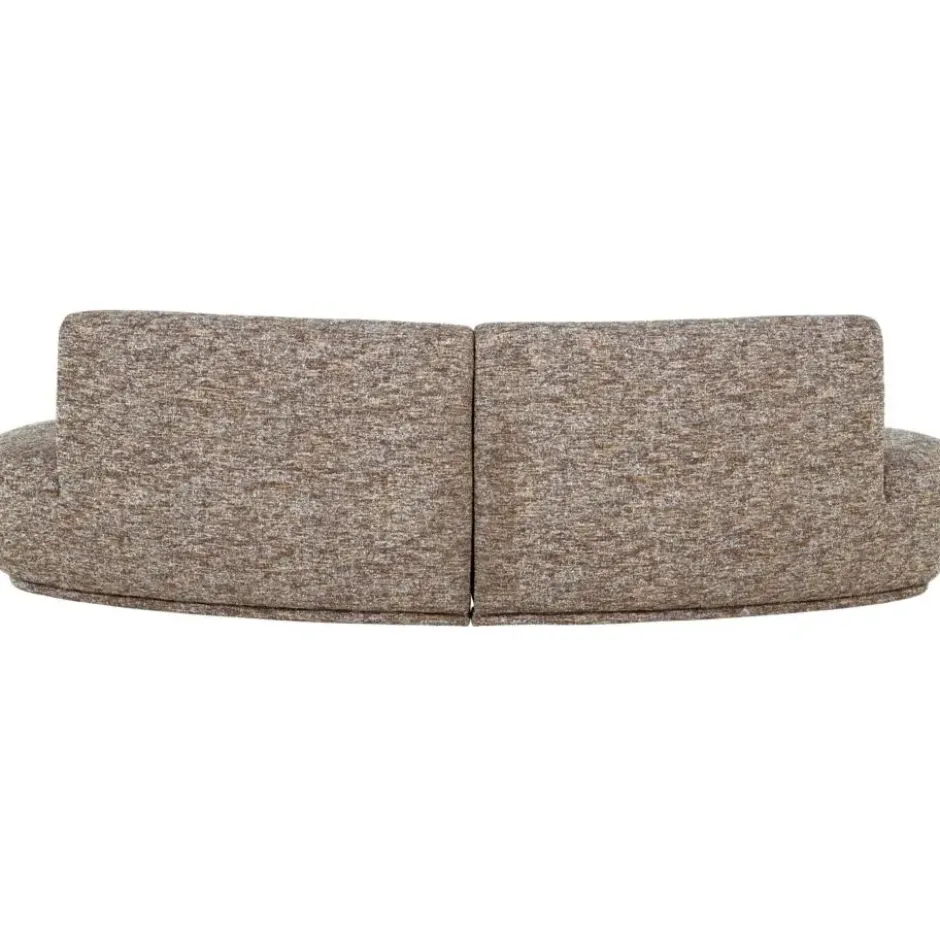 WOOOD Batavier Half Ronde Bank 4-Zits - Polyester - Lichtbruin
