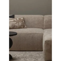 WOOOD Bean Chaise Longue Bank Rechts - Ribstof - Travertin -73x254x178