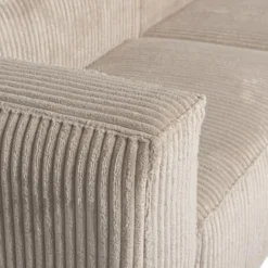 WOOOD Bean Chaise Longue Bank Rechts - Ribstof - Travertin -73x254x178
