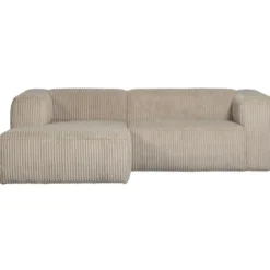 WOOOD Bean Chaise Longue Bank Links - Ribstof - Travertin - 73x254x178