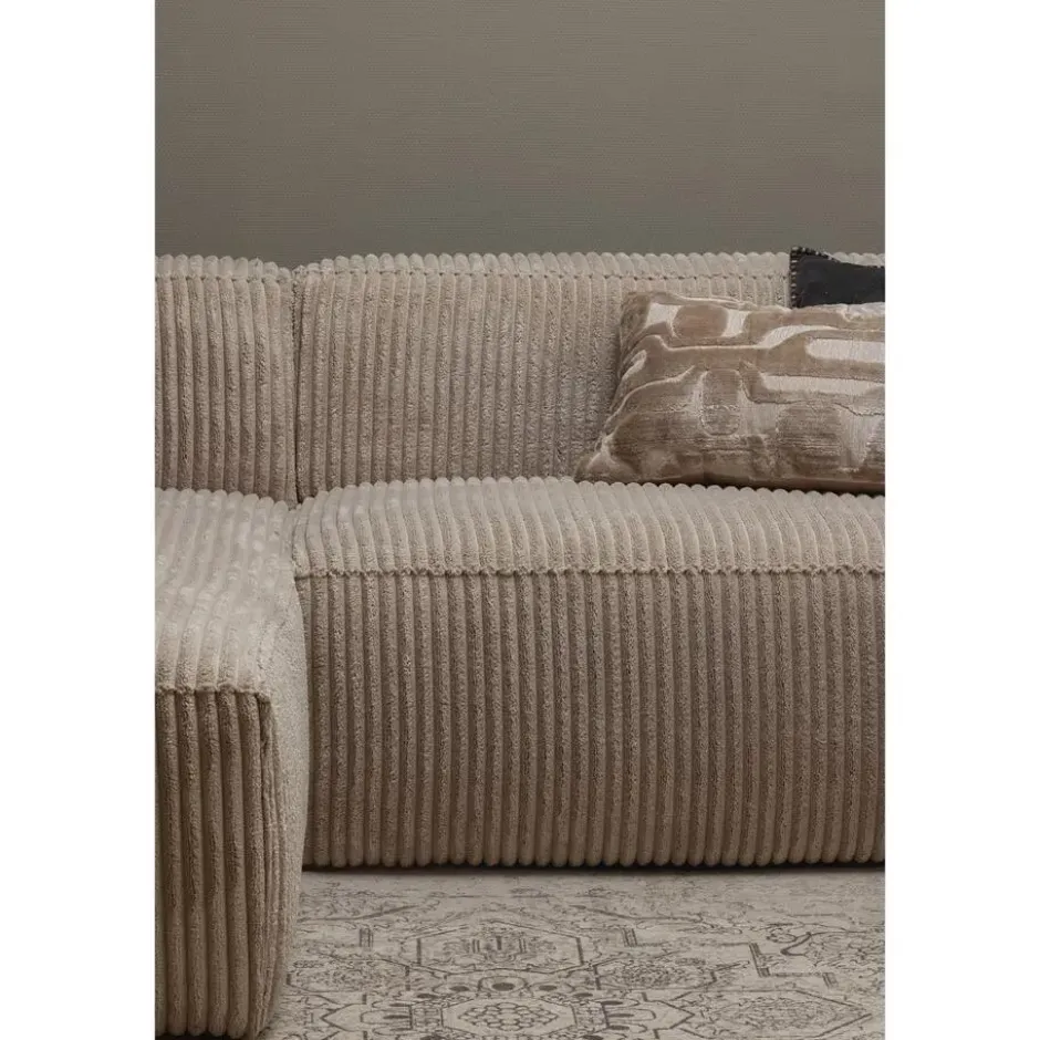 WOOOD Bean Chaise Longue Bank Links - Ribstof - Travertin - 73x254x178