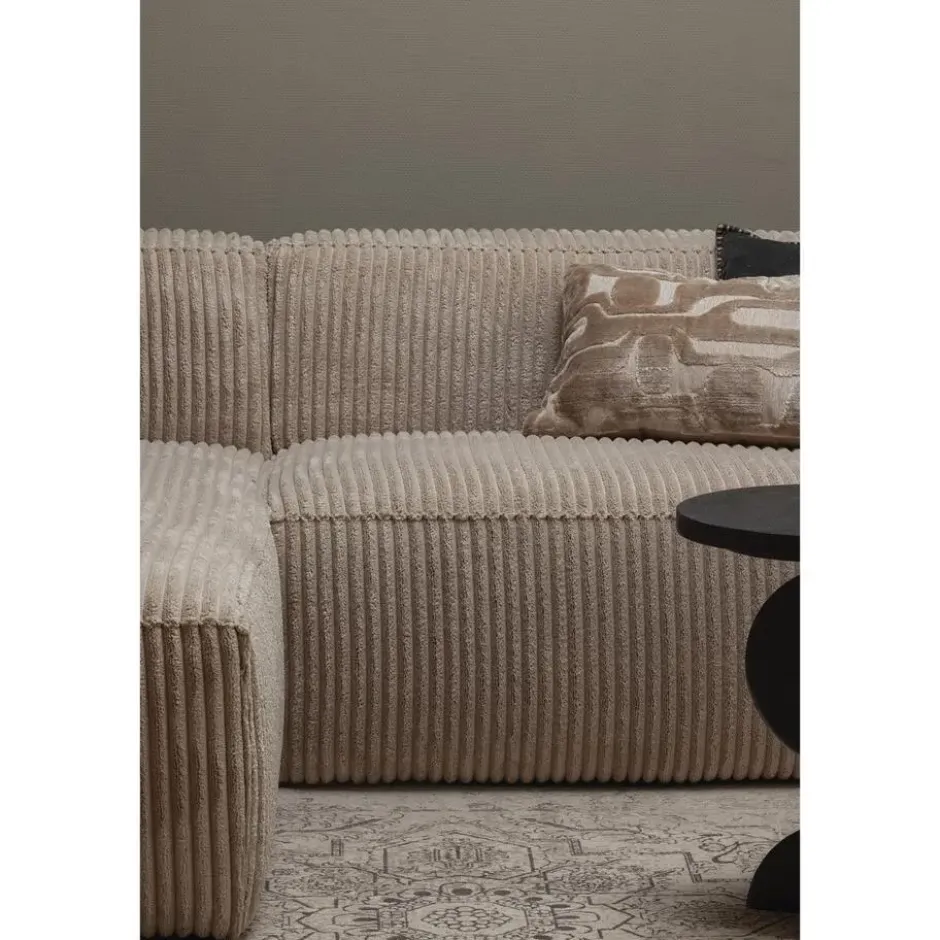 WOOOD Bean Chaise Longue Bank Links - Ribstof - Travertin - 73x254x178