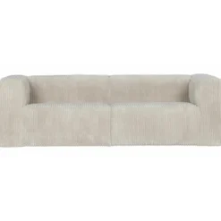 WOOOD Bean 3,5-Zits Bank - Ribstof - Naturel - 73x242x96