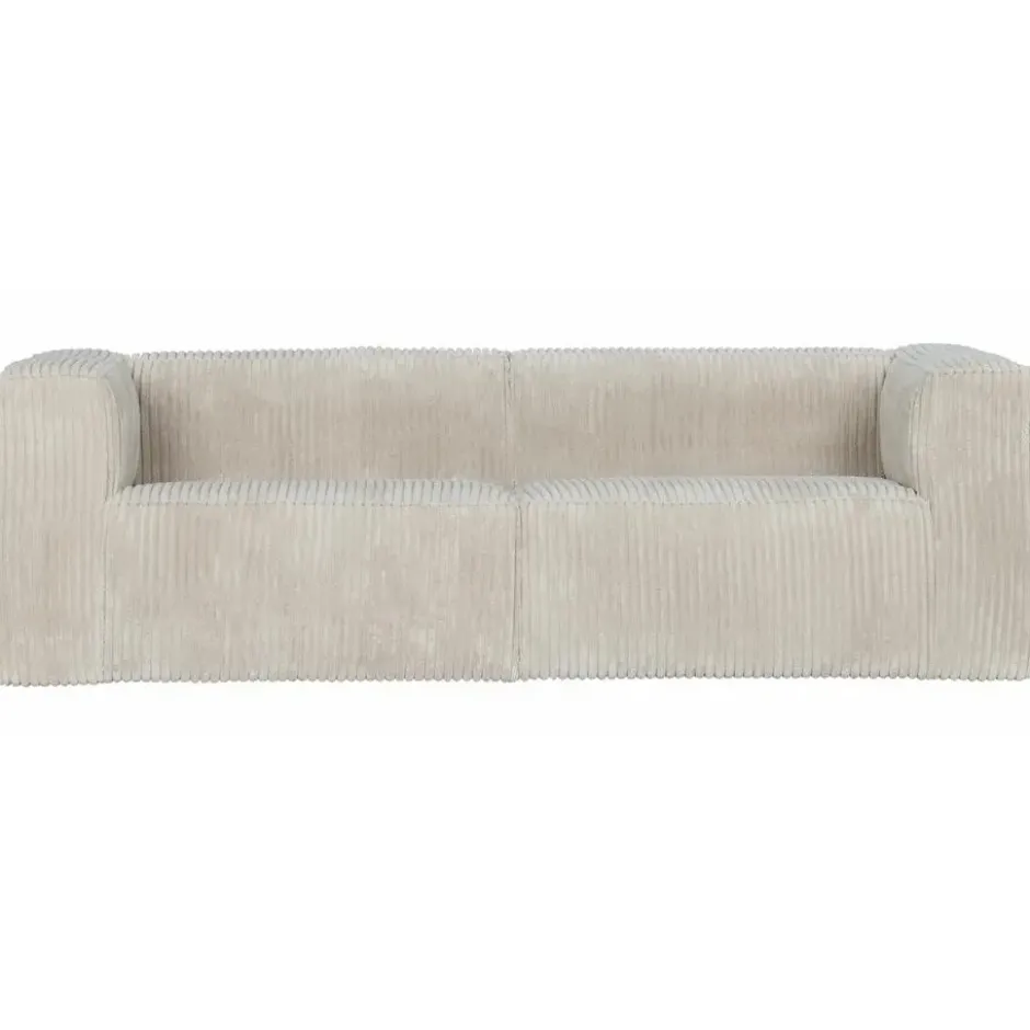 WOOOD Bean 3,5-Zits Bank - Ribstof - Naturel - 73x242x96