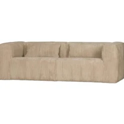WOOOD Bean 3,5-Zits Bank - Ribstof - Travertin - 73x242x96