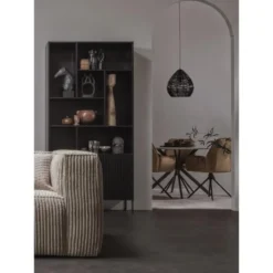 WOOOD Bean 3,5-Zits Bank - Ribstof - Travertin - 73x242x96