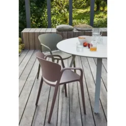 WOOOD Bent Tuinstoelen - Kunststof - Paars/Bruin - Set van 2